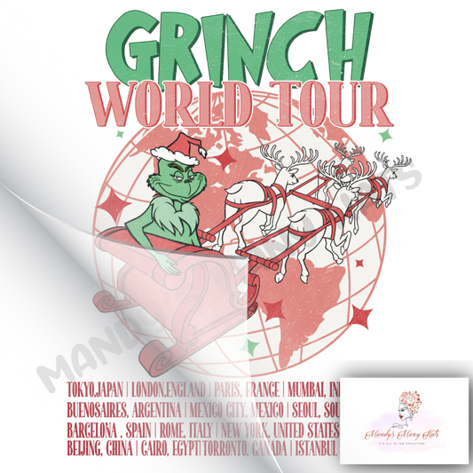 Grinch World Tour DTF Transfer