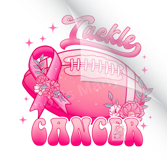 Tackle Cancer Football Breast Cancer Awareness DTF Transfer