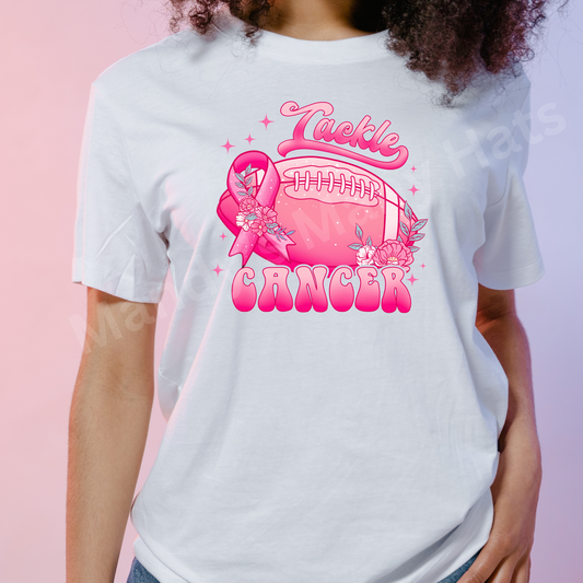 Tackle Cancer Football Breast Cancer Awareness DTF Transfer